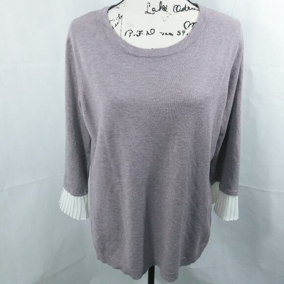 Sioni Purple Wool Blend Sweater Chiffon L - Picture 3 of 6